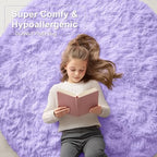 OLANLY Light Purple Round Rugs for Bedroom - Image 6