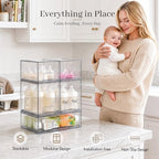 TIPGO Clear Stackable Storage Drawers, Baby Bottle Organizers, Easily-Access - Image 7