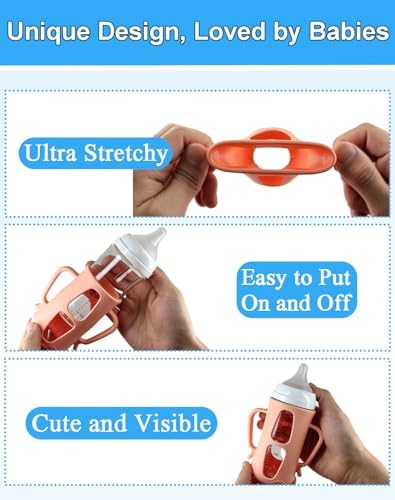 Silicone Sleeves for Pigeon Glass Bottles – 2 Pack Baby Bottle Sleeve - Image 4