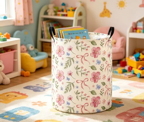 Baby Laundry Basket Baby Nursery Hamper Kids Laundry Basket Toy Storage Bin - Image 5