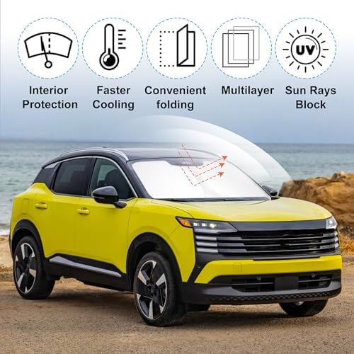 TINGLU Sun Shade for Nissan Kicks 2025 2026 Accessories Windshield Sun Shade - Image 5