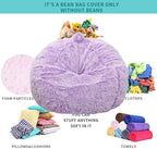 Fluffy Stuffed Animal Storage Bean Bag Chair Cover, Faux Fur Comfy Bean Bag - Image 3