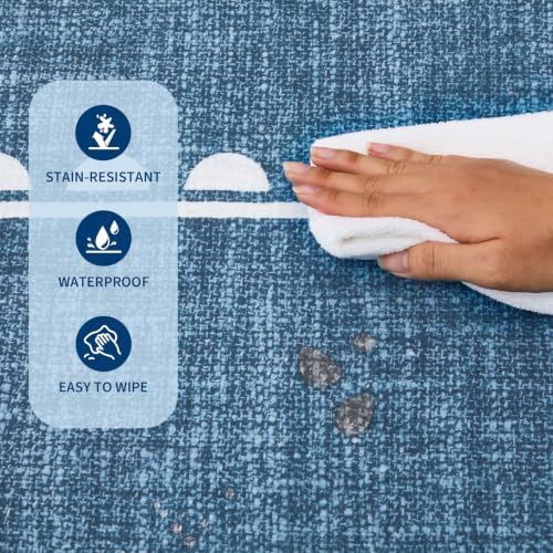 GarveeHome Scalloped Bow Rug 9x12 Washable Rugs - Image 7