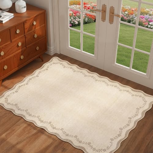 GarveeHome Scalloped Entryway Rug 2x3 Jute Washable Front Door Entry Rug - Image 3