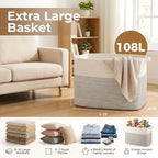 OIASKET 108L Cotton Rope Storage Basket - Image 2