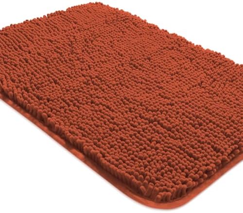 Yeaban Chenille Rust Bathroom Rug 20"x32", Non-Slip Rubber Backing by Yeaban