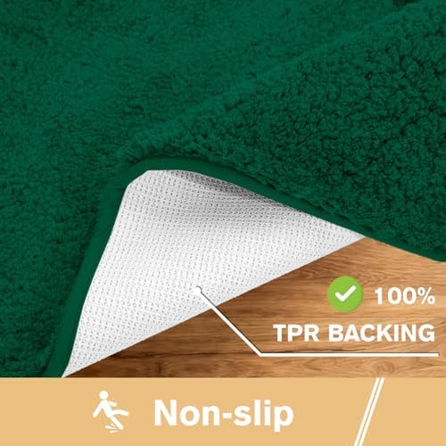 Polyester Bathroom Rug 24"x48" Verdant Green, Non-Slip Bath Mat - Image 5