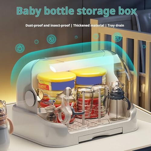 Baby Bottle Drying Rack with Transparent Lid Large Capacity Dustproof Easy to - Image 2