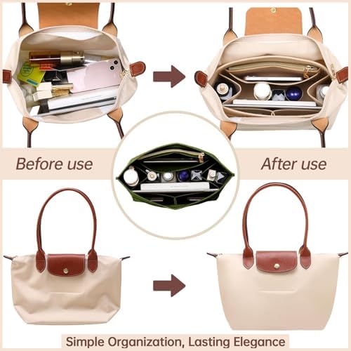 OPPOSHE Purse Organizer Insert for Longchamp Le Pliage, Premium Felt Long Champ - Image 3