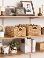 StorageWorks Scalloped Edge Wicker Basket, Hand-woven Rattan Baskets - Image 6