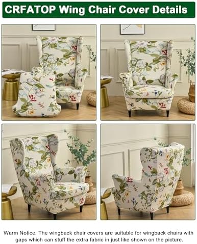 CRFATOP Wingback Chair Covers Stretch Armchair Slipcovers - Image 3