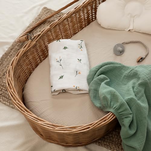 Gllquen Baby Muslin Bassinet Sheets 3pk, Soft Cotton Baby Sheet Boy - Image 3