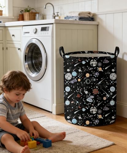 Moon and Stars Laundry hamper Baby Laundry Hamper Collapsible Canvas Waterproof - Image 3