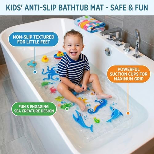 Cute Cartoon Non-Slip Bath Mat for Tub - Image 2