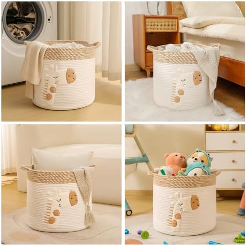 Large Blanket Baskets for Living Room Decor, Toy Storage Baskets 14" x 14" - Image 5