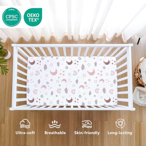 4 Pack Baby Crib Sheets for Girls - Image 2