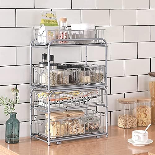 SONGMICS 2-Tier Pull Out Cabinet Organizers, Under Sink Organizer, Bathroom - Image 6