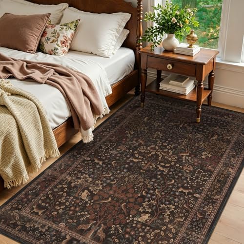 Tree of Life 4x6 Washable Rug, Low Pile Thin Throw Rug - Image 3
