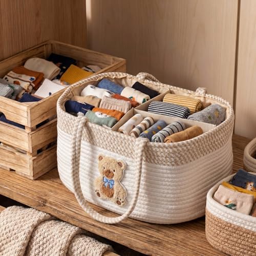 Diaper Caddy Organizer Teddy Bear Empty Gift Basket - Image 5
