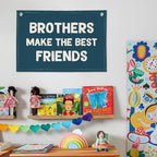 Brothers Make The Best Friends Banner, Boys Room Decor, Toddler Boy Linen - Image 7