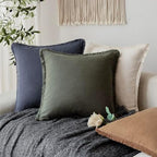 Foindtower Decorative Linen Fringe Throw Pillow Covers Cozy Boho Farmhouse - Image 5