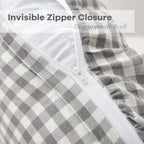 2 Pack Grey White Gingham Ruffle Throw Pillow Covers 18"x18" - Image 4