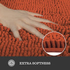 Yeaban Chenille Rust Bathroom Rug 20"x32", Non-Slip Rubber Backing - Image 2