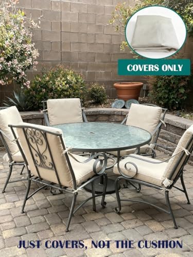 Outdoor High Back Dining Chair Cushions Cover 4-Pack - Image 2