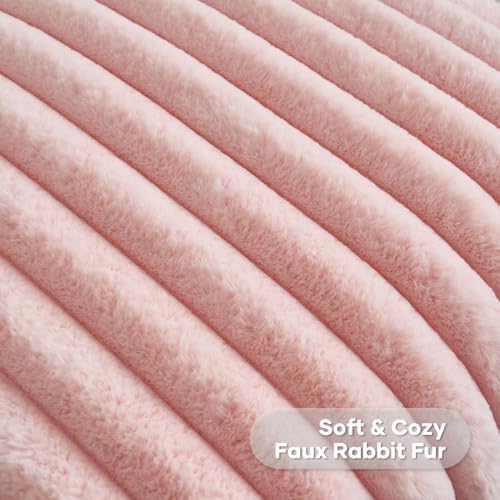 FUTEI Pack of 2 Faux Fur Throw Pillow Covers 28x28 Inch - Image 2
