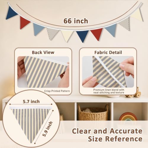 Toddler Boys Room Decor Banner Vintage Nursery Garland Flags - Image 3