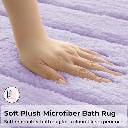 GRANNY SAYS Lilac Bathroom Rugs Set 3 Piece, Soft Microfiber Bath Mats - Image 7