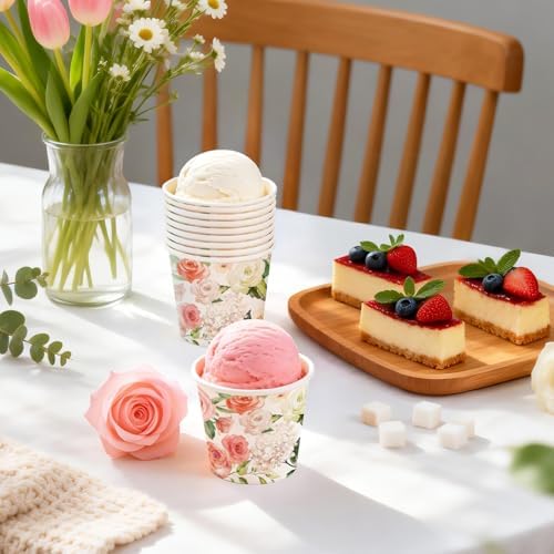 WRAPAHOLIC 3oz Rose Floral Bathroom Cups - Image 4