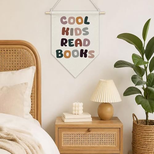 KYTWSFWS Boho Classroom Wall Art Pennant Flag, Reading Room Wall Decor - Image 2