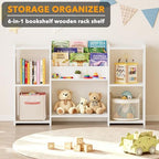 SpaceAid 6-in-1 Bookshelf Storage Organizer, Montessori Bookcase - Image 3