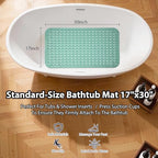 Non Slip Bathtub Mat Bath Shower Mat Mars Green 17"x30" Standard - Image 2