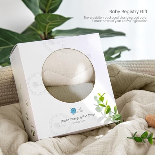 lulumoon Muslin Changing Pad Cover: Quilted Cotton Gentle on Baby's Skin - Image 6