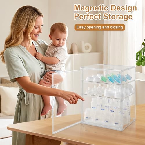 ERTIUANIO Baby Bottle Organizer – 3 Tier Acrylic Bottle Storage Organizer - Image 5