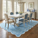 GarveeHome Scalloped Area Rugs 8x10 Large Blue Washable Living Room Rug - Image 3