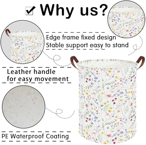 Flower Laundry Hamper, Nursery Hampers, Waterproof folding Boho Flower Plants - Image 7