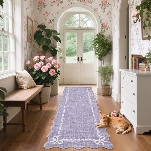 GarveeHome Scalloped Hallway Runner Rug 2.5x10 Non Slip Bedroom Rugs - Image 4
