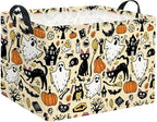 Rectangular Halloween Basket Trick or Treat Pumpkin Basket Cute Storage Bin by HIYAGON