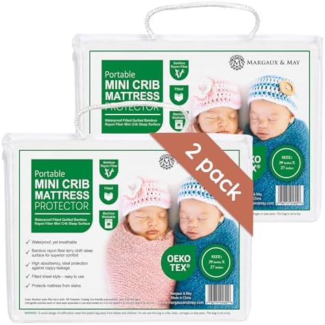 Margaux & May Pack N Play Mattress Protector, Oeko-TEX® Certified by MargauxMay