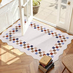 GarveeHome Small Washable Area Rug 2x3 Solid Color Scalloped Kitchen Rugs - Image 2