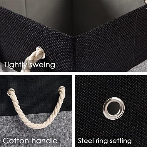 PRANDOM Large Foldable Cube Storage Bins 11x11 inch Fabric Linen Storage - Image 4