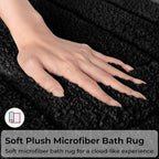 GRANNY SAYS Black Bathroom Rug 24" x 43", Non-Slip Microfiber Bath Mat - Image 3