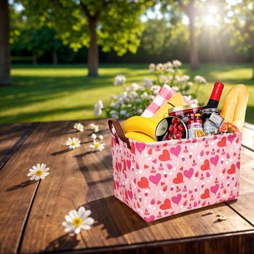 Valentine's Day Basket Gift for Empty Cute Heart Large Storage Bin for Kid and - Image 4