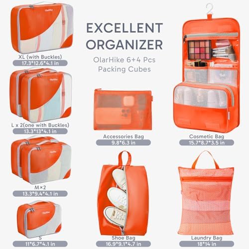 OlarHike 10 Set Packing Cubes for Travel, Gifts for Women Mom, Anti-Tearing - Image 2