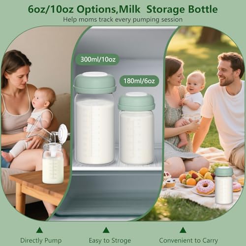 Breastmilk Storage Bottles Collection Bottles, 10oz Wide-Neck Breast Milk - Image 7