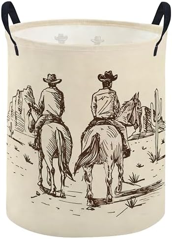 ESSME Kids Laundry Basket, Cow boy Hamper Collapsible Canvas Waterproof Storage by ESSME