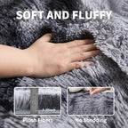 3x5 Tie-dye Dark Grey Fluffy Shag Rug - Image 3